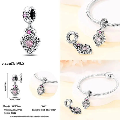 2024 Original New in Romantic Retro Classic Series Lotus Charm Beads Fits Pandach Bracelet Women 925 Silver Pendant Bead Jewelry