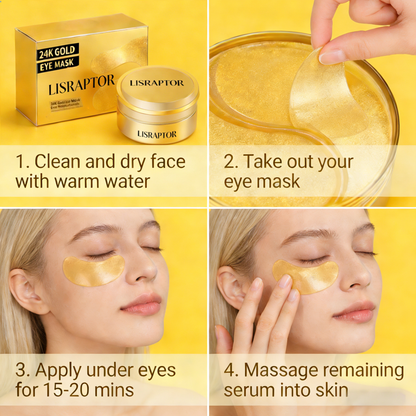 LISRAPTOR® 24K Gold Eye Mask – 60 Pack